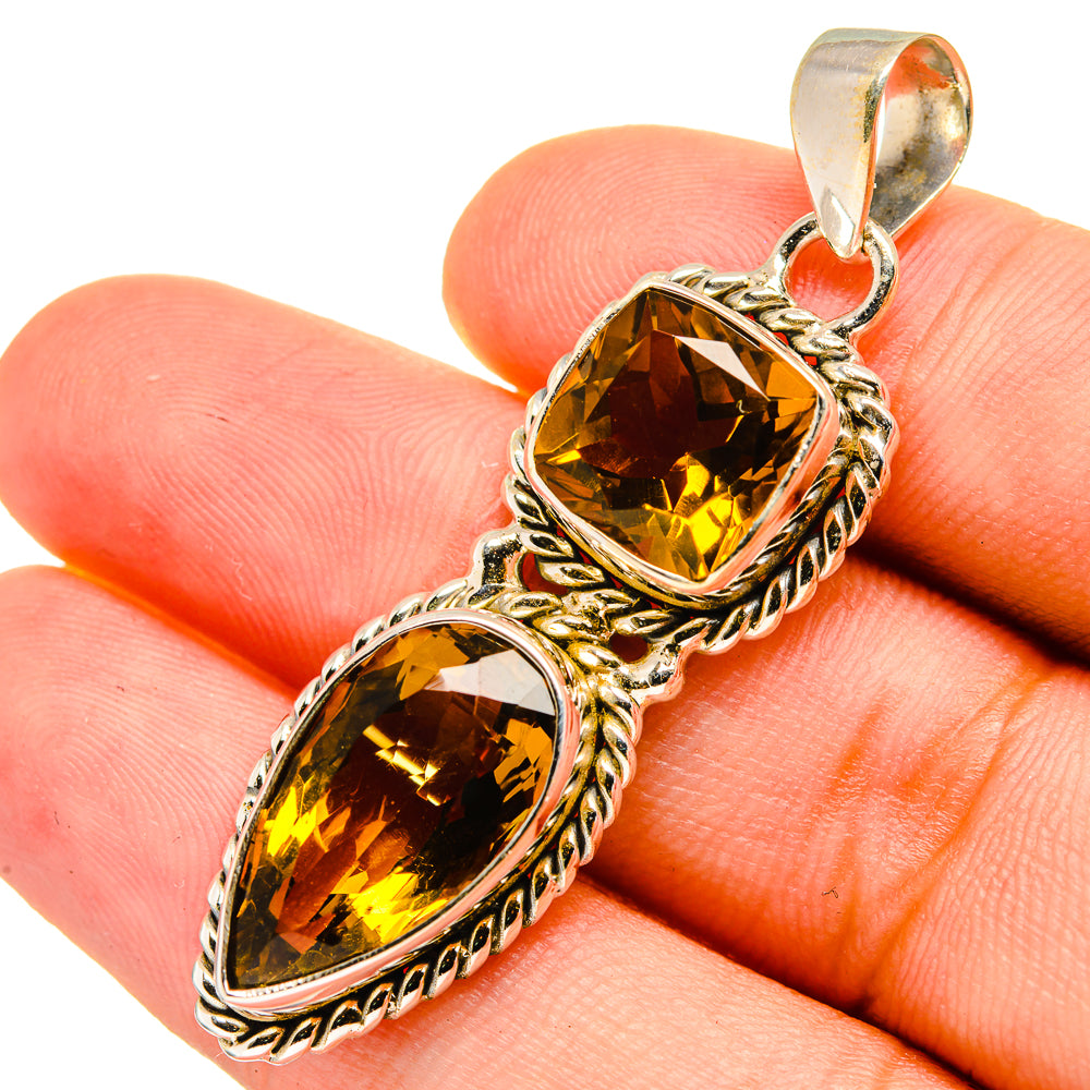 Mandarin Citrine Pendants handcrafted by Ana Silver Co - PD8742