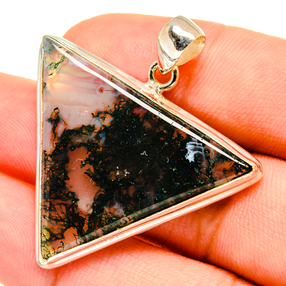Green Moss Agate Pendants handcrafted by Ana Silver Co - PD8769