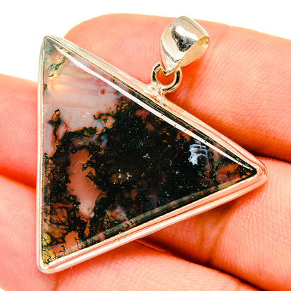 Green Moss Agate Pendants handcrafted by Ana Silver Co - PD8769