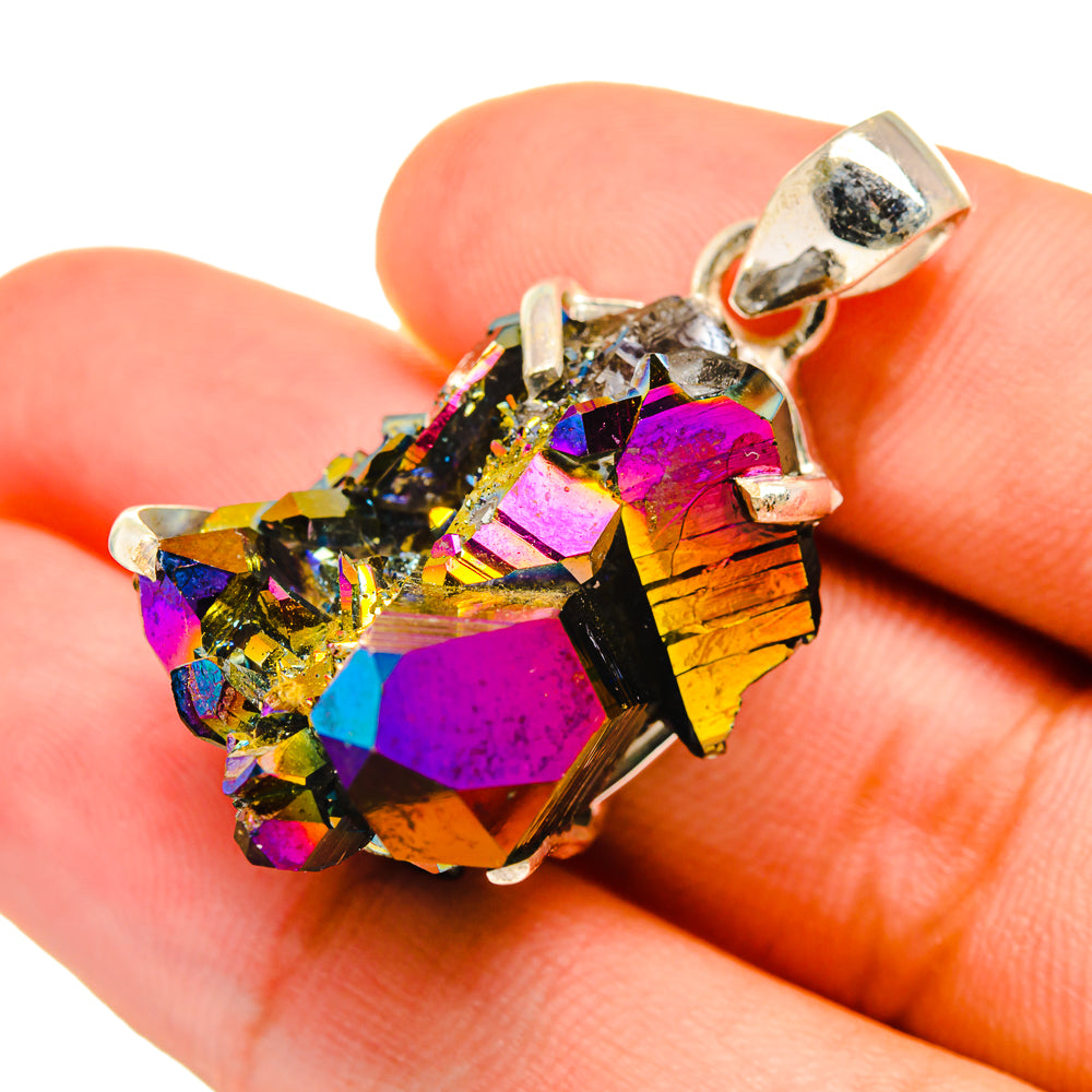 Titanium Sunshine Druzy Pendants handcrafted by Ana Silver Co - PD8792