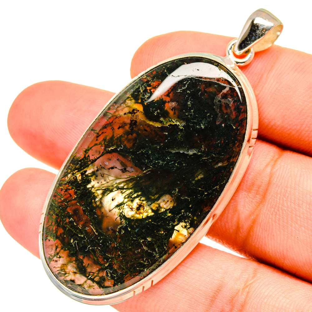 Green Moss Agate Pendants handcrafted by Ana Silver Co - PD8799
