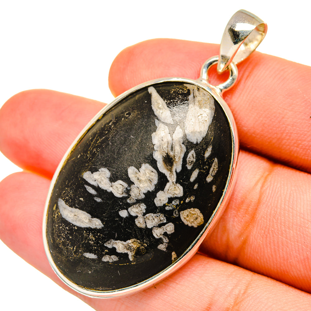 Chrysanthemum Stone Pendants handcrafted by Ana Silver Co - PD8802
