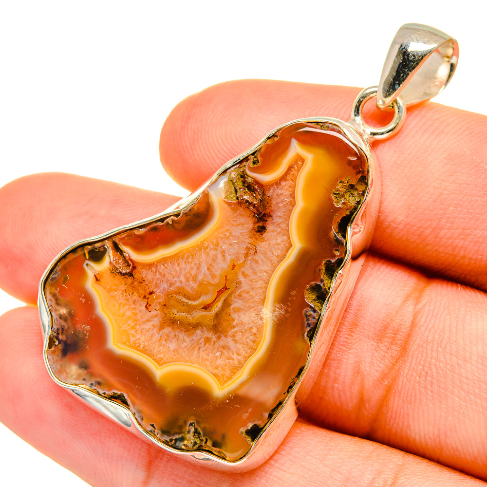 Yellow Geode Slice Pendants handcrafted by Ana Silver Co - PD8820