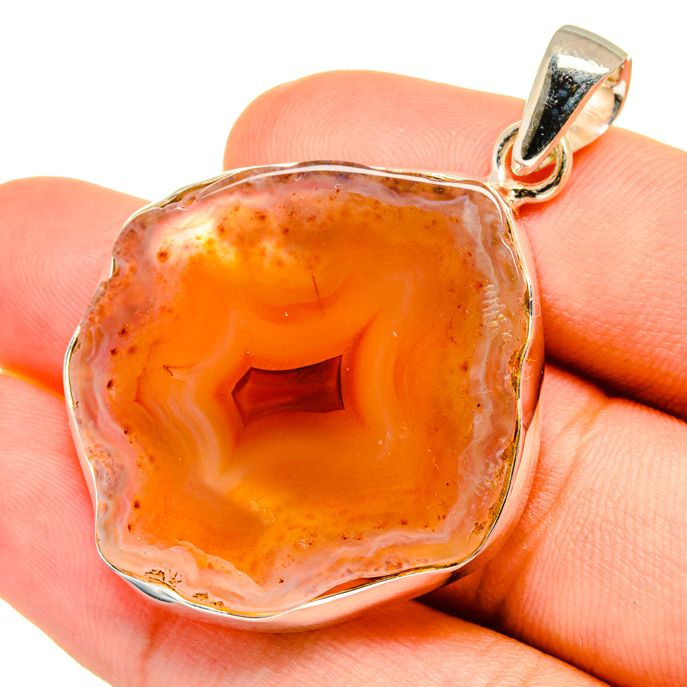 Yellow Geode Slice Pendants handcrafted by Ana Silver Co - PD8821
