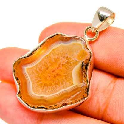 Yellow Geode Slice Pendants handcrafted by Ana Silver Co - PD8822