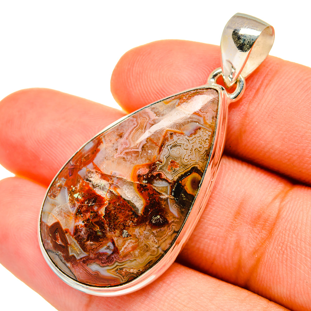 Crazy Lace Agate Pendants handcrafted by Ana Silver Co - PD8825
