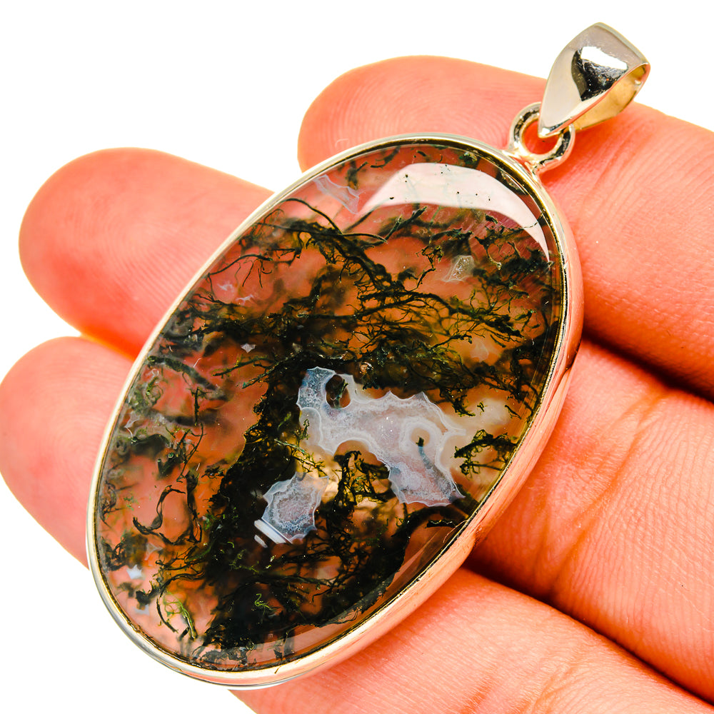Green Moss Agate Pendants handcrafted by Ana Silver Co - PD8831