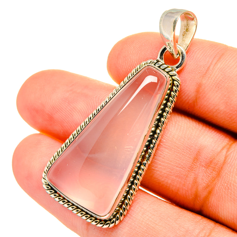 Rose Quartz Pendants handcrafted by Ana Silver Co - PD8869