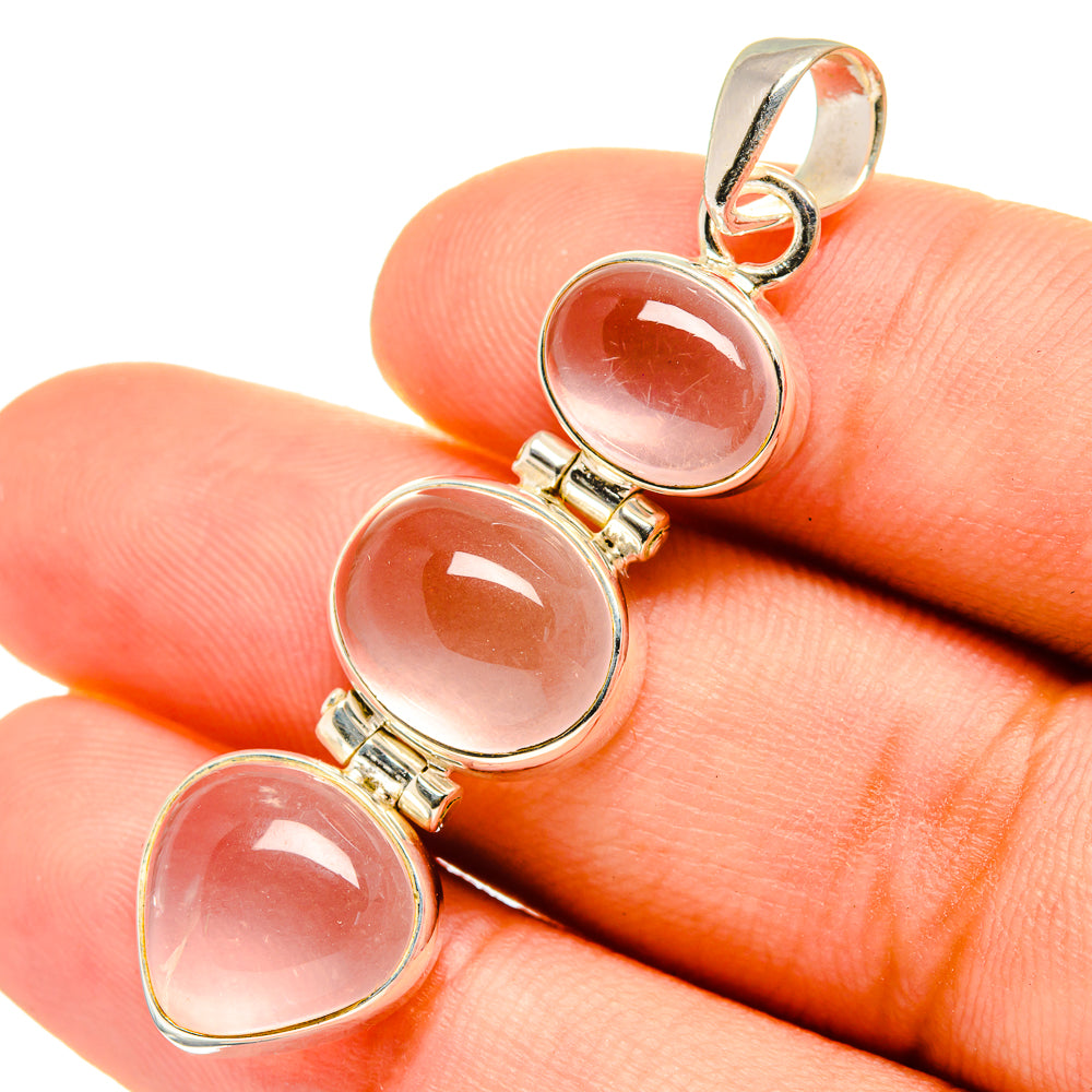 Rose Quartz Pendants handcrafted by Ana Silver Co - PD8877