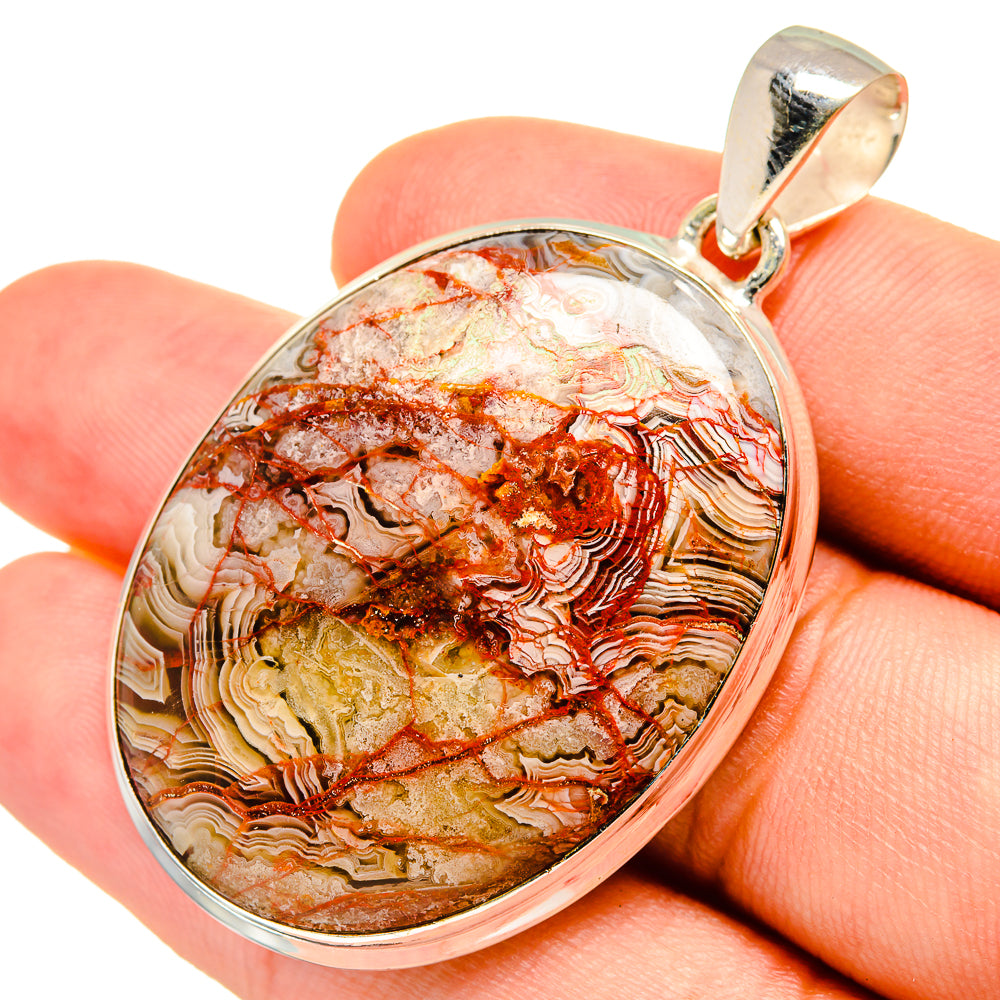 Crazy Lace Agate Pendants handcrafted by Ana Silver Co - PD8886