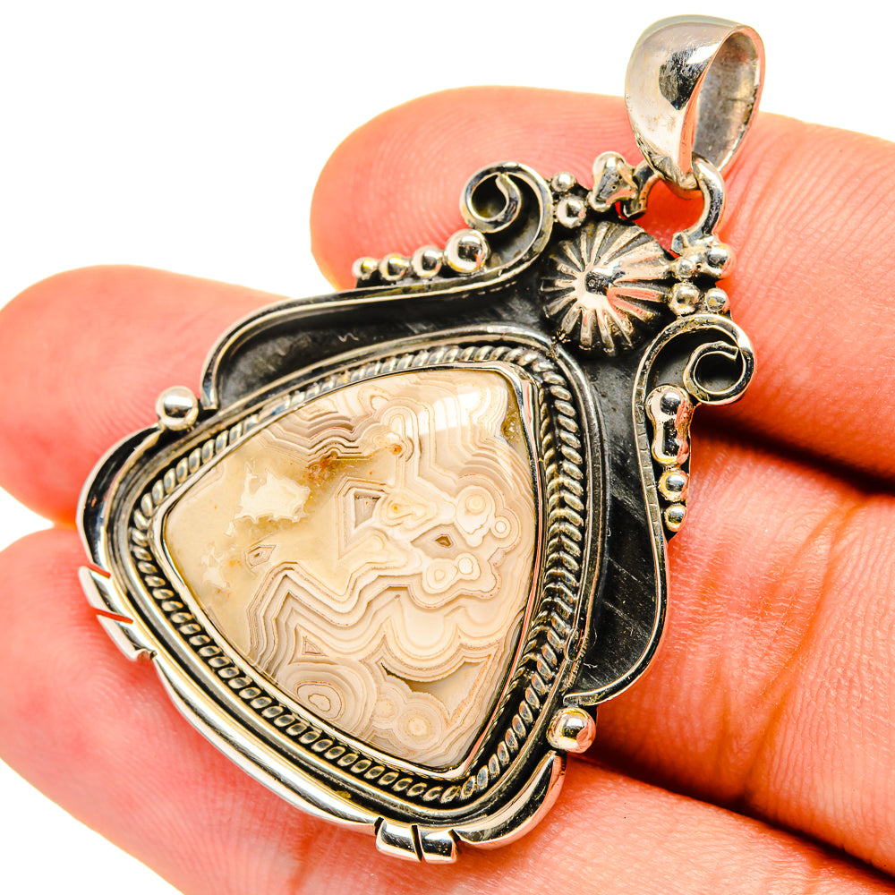 Laguna Lace Agate Pendants handcrafted by Ana Silver Co - PD8888