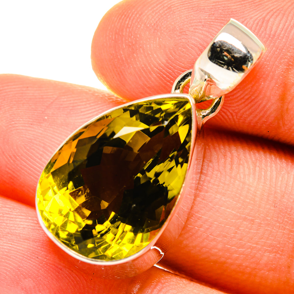 Olive Quartz Pendants handcrafted by Ana Silver Co - PD8899