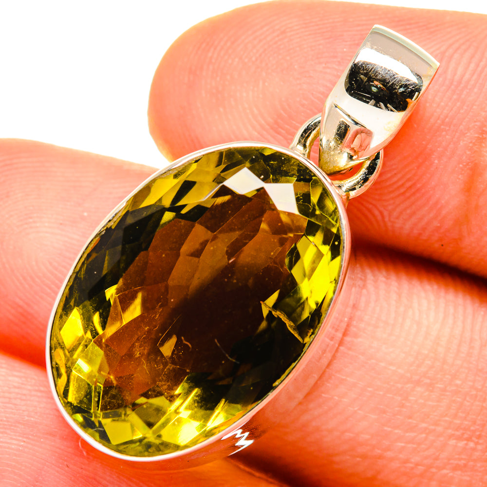 Olive Quartz Pendants handcrafted by Ana Silver Co - PD8901