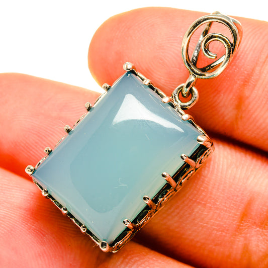 Aqua Chalcedony Pendants handcrafted by Ana Silver Co - PD8913