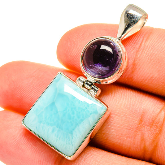 Larimar, Tanzanite Pendants handcrafted by Ana Silver Co - PD8918