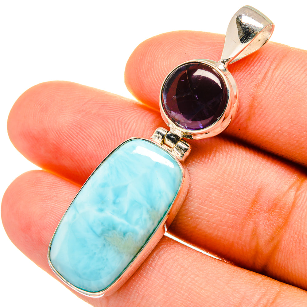 Larimar, Tanzanite Pendants handcrafted by Ana Silver Co - PD8920
