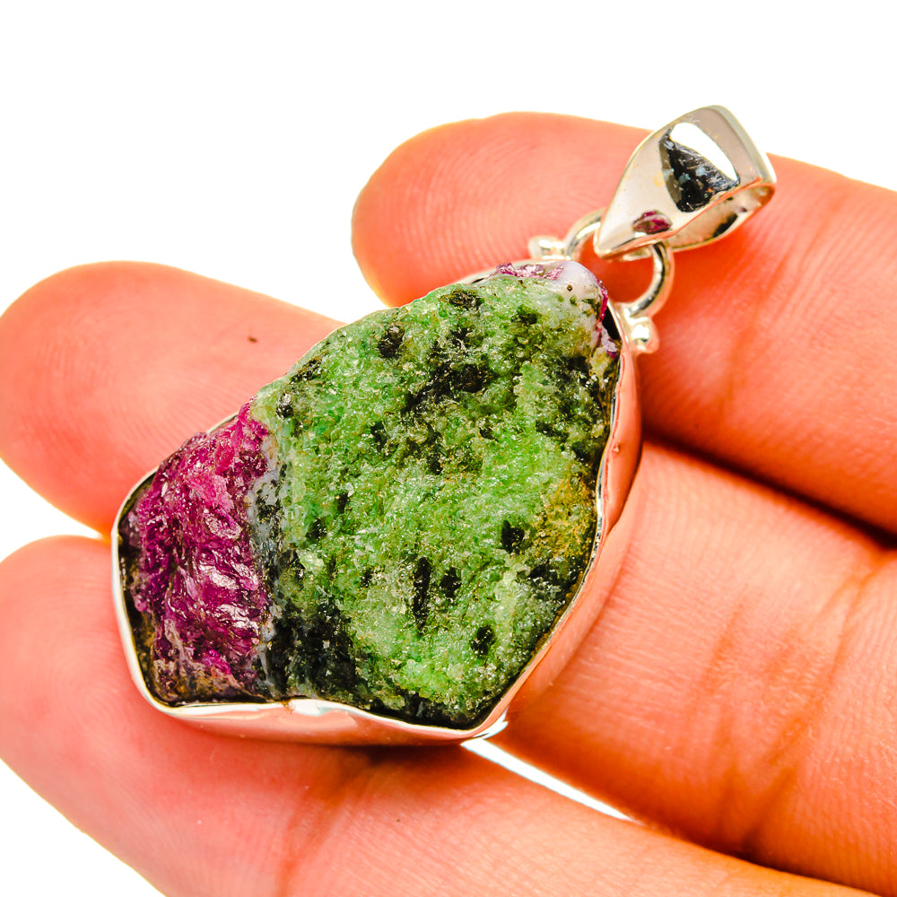 Ruby Zoisite Pendants handcrafted by Ana Silver Co - PD8968
