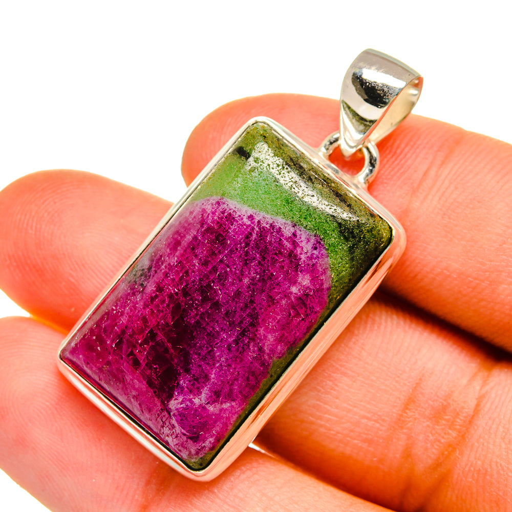 Ruby Zoisite Pendants handcrafted by Ana Silver Co - PD8970