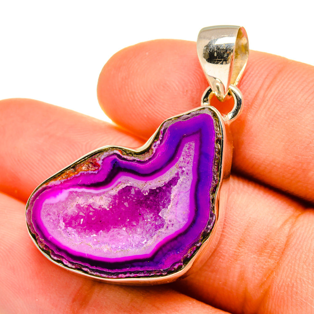 Purple Geode Slice Pendants handcrafted by Ana Silver Co - PD8983