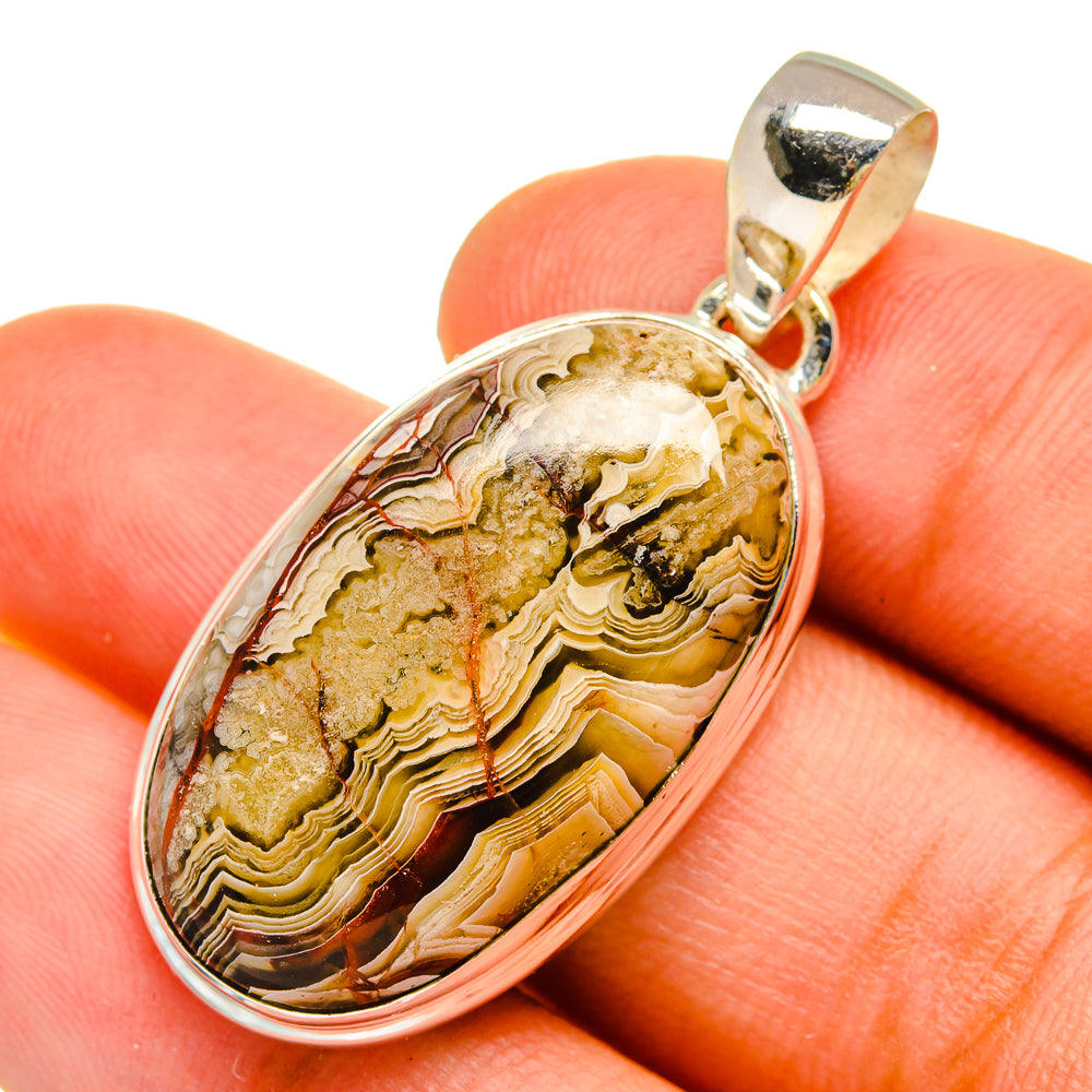 Laguna Lace Agate Pendants handcrafted by Ana Silver Co - PD9006