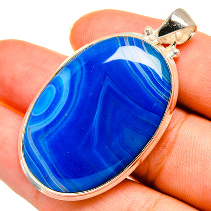Blue Botswana Agate Pendants handcrafted by Ana Silver Co - PD9063