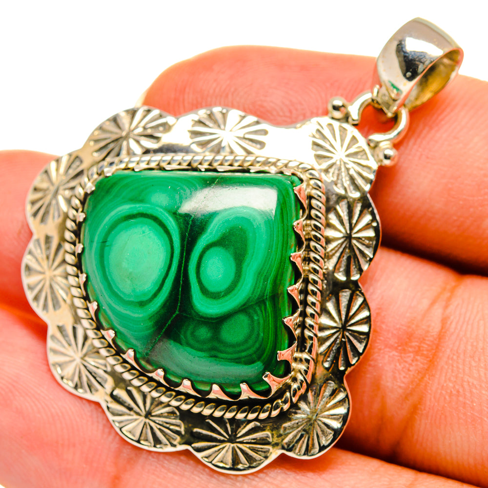 Malachite Pendants handcrafted by Ana Silver Co - PD9086