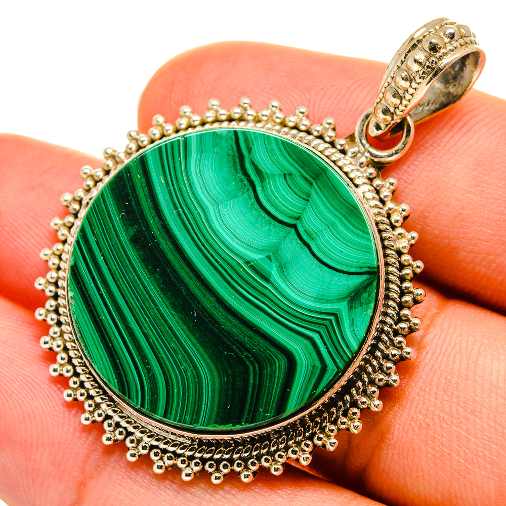 Malachite Pendants handcrafted by Ana Silver Co - PD9093