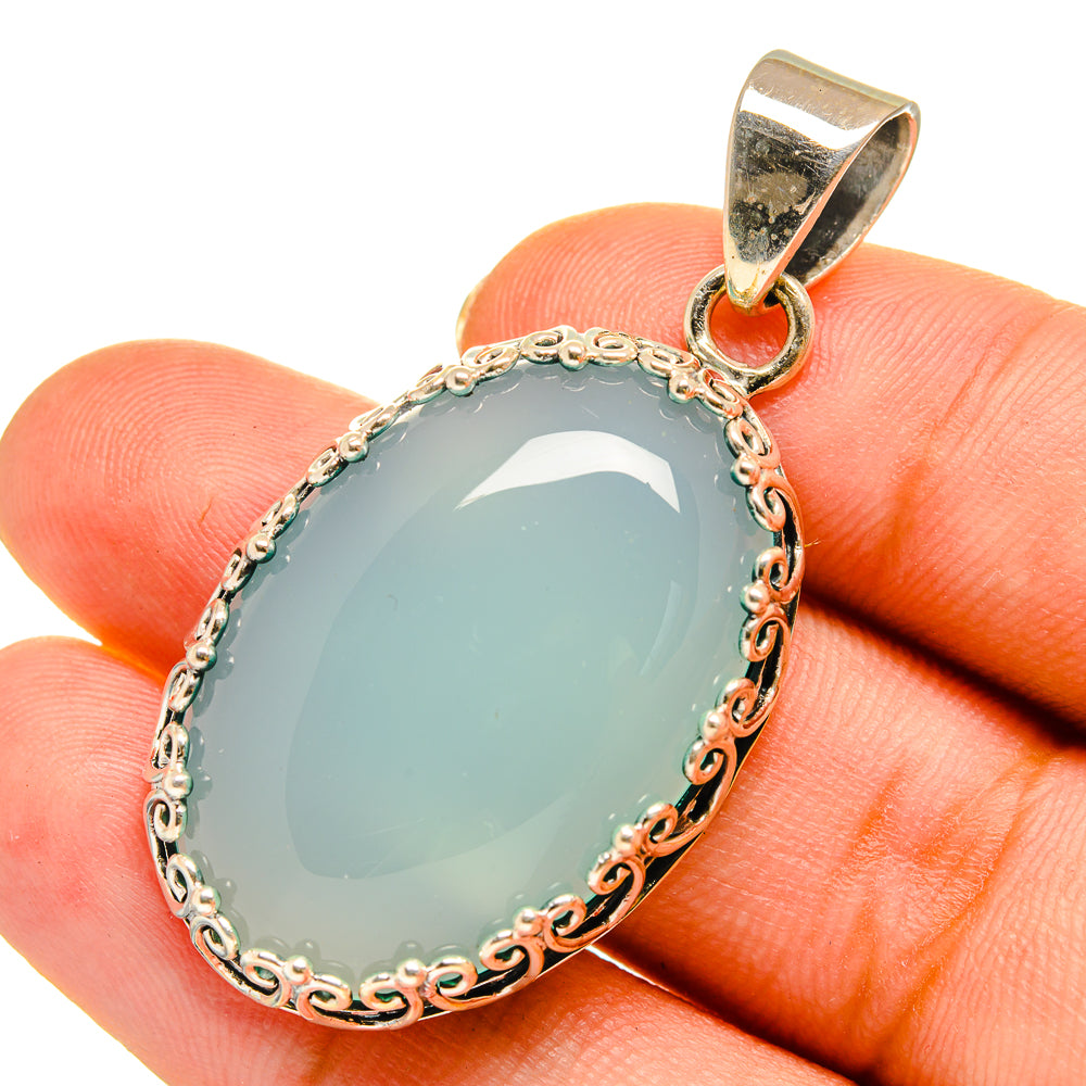 Aqua Chalcedony Pendants handcrafted by Ana Silver Co - PD9164
