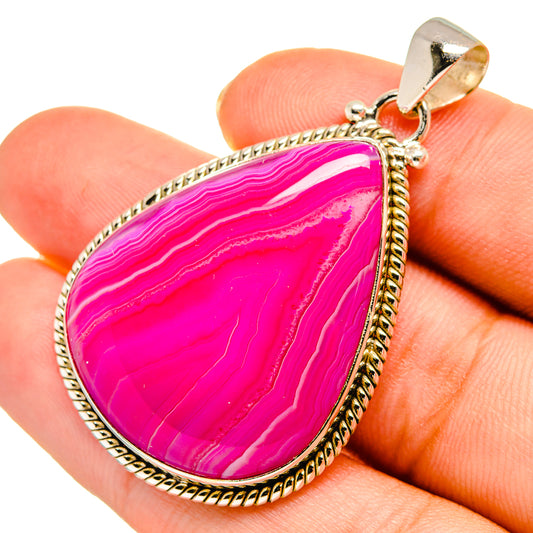 Pink Botswana Agate Pendants handcrafted by Ana Silver Co - PD9174