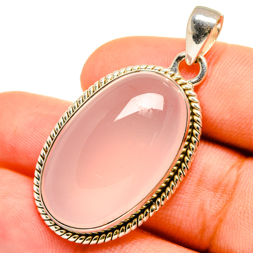 Rose Quartz Pendants handcrafted by Ana Silver Co - PD9180
