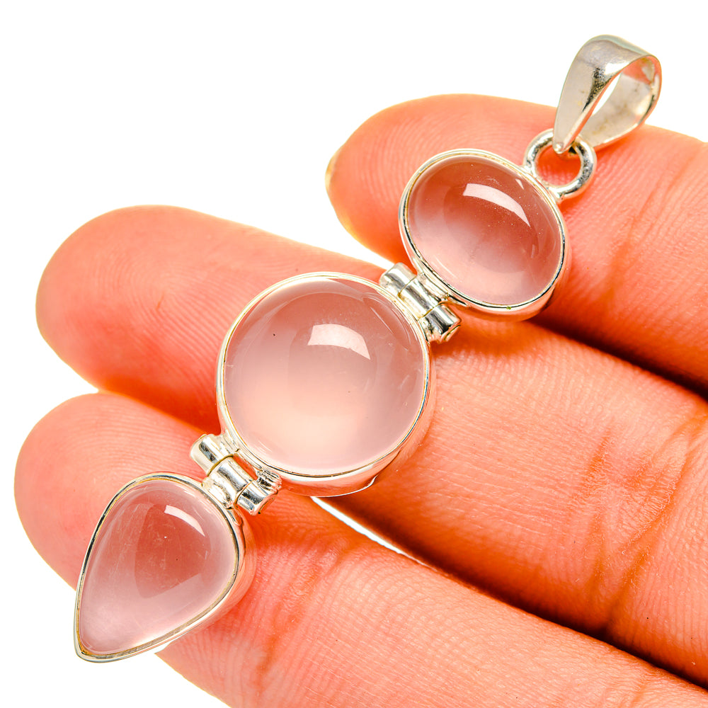 Rose Quartz Pendants handcrafted by Ana Silver Co - PD9185