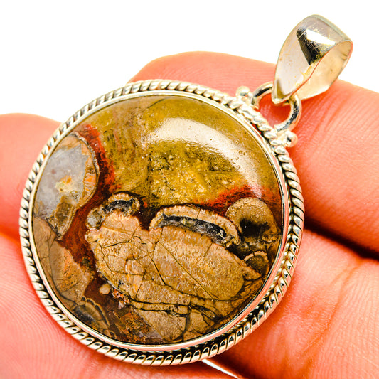 Mushroom Rhyolite Pendants handcrafted by Ana Silver Co - PD9198