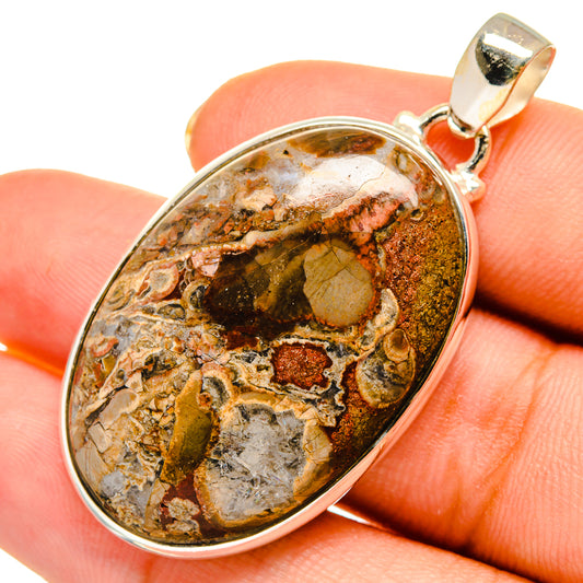 Mushroom Rhyolite Pendants handcrafted by Ana Silver Co - PD9201