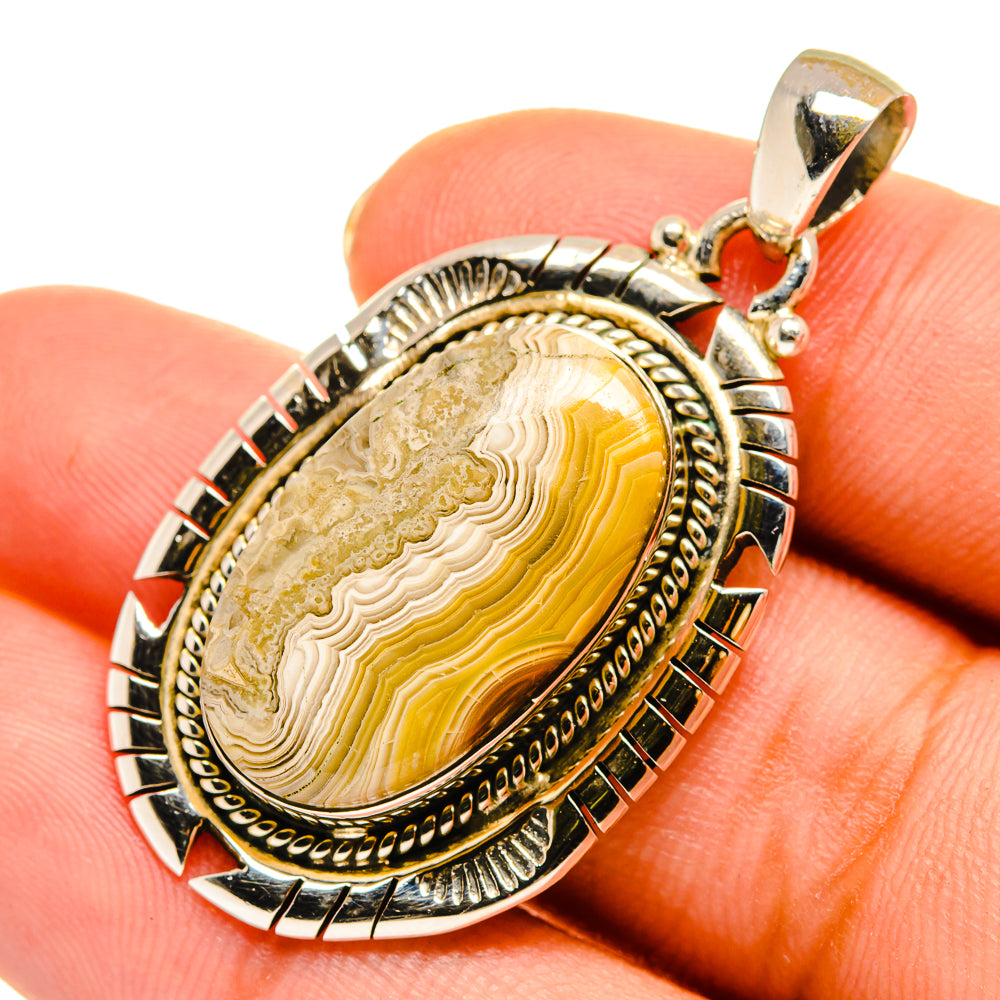 Laguna Lace Agate Pendants handcrafted by Ana Silver Co - PD9203