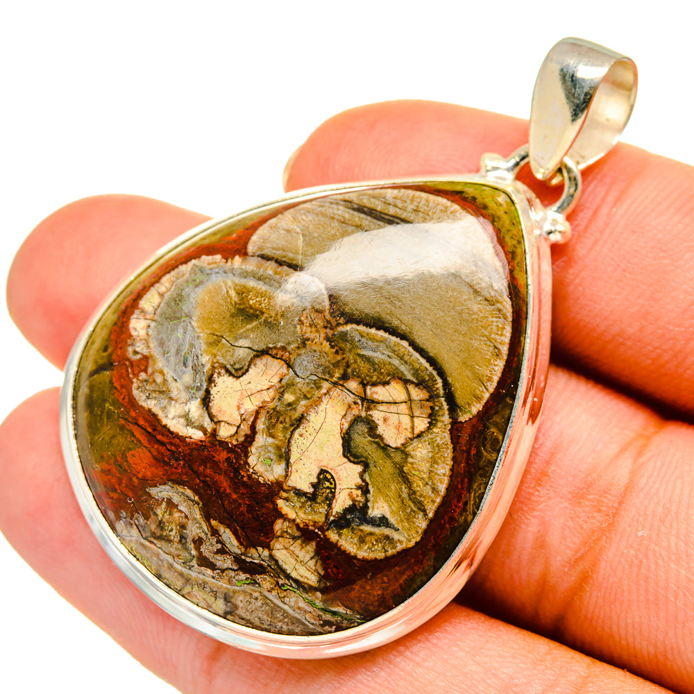 Mushroom Rhyolite Pendants handcrafted by Ana Silver Co - PD9209