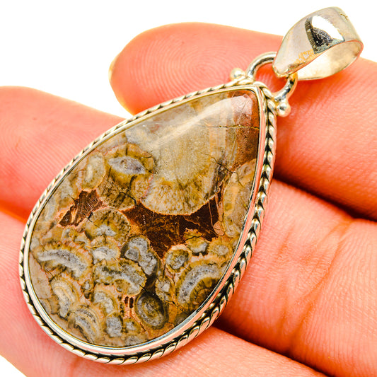 Mushroom Rhyolite Pendants handcrafted by Ana Silver Co - PD9216