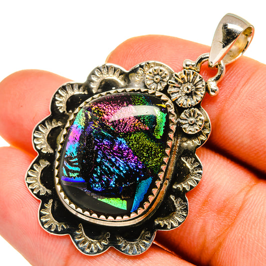 Dichroic Glass Pendants handcrafted by Ana Silver Co - PD9221