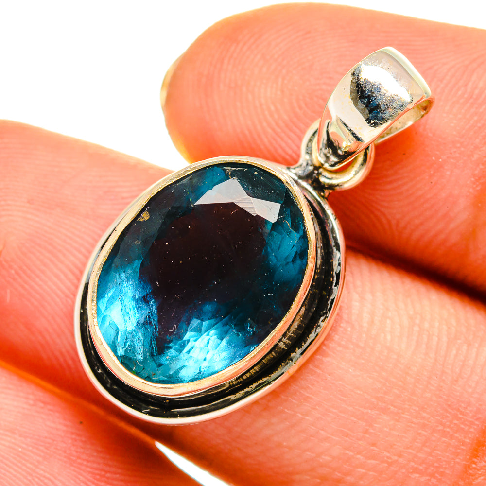 Blue Fluorite Pendants handcrafted by Ana Silver Co - PD9228