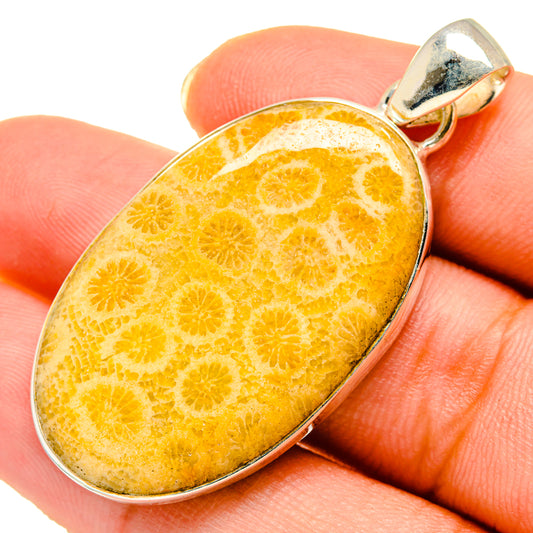 Fossil Coral Pendants handcrafted by Ana Silver Co - PD9236