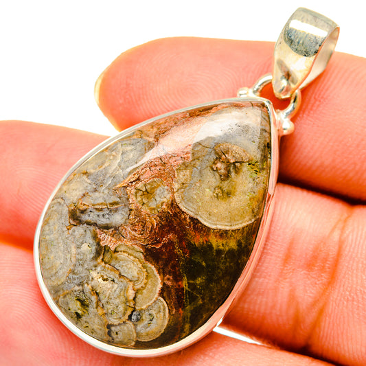 Mushroom Rhyolite Pendants handcrafted by Ana Silver Co - PD9240