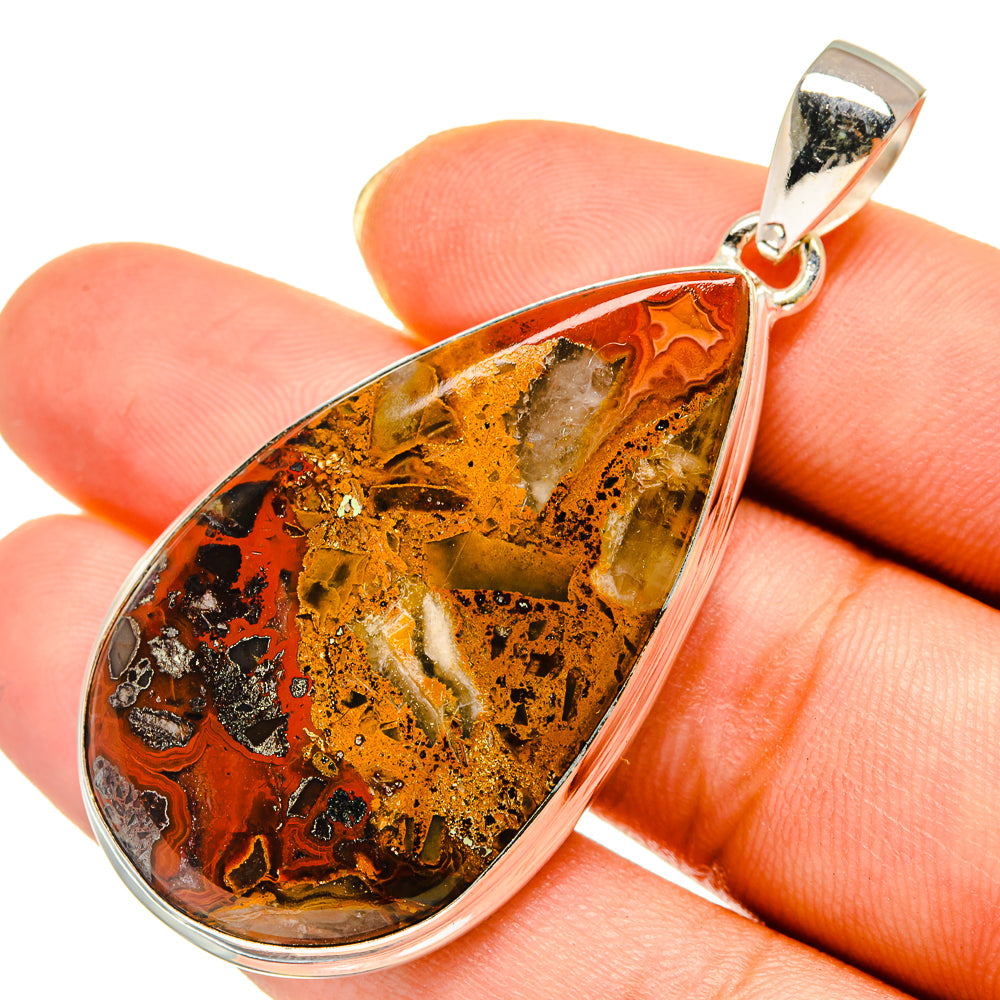 Crazy Lace Agate Pendants handcrafted by Ana Silver Co - PD9264