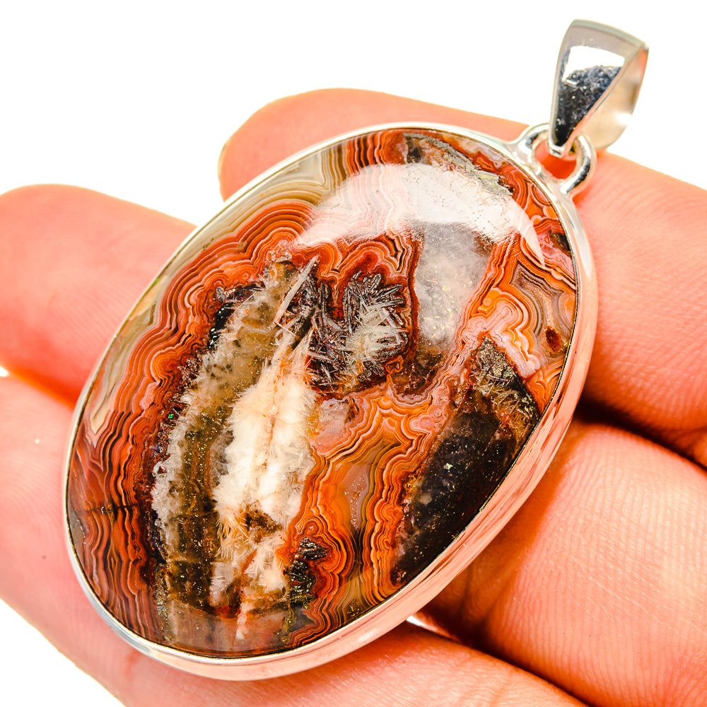 Crazy Lace Agate Pendants handcrafted by Ana Silver Co - PD9270