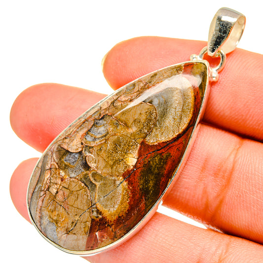 Mushroom Rhyolite Pendants handcrafted by Ana Silver Co - PD9275