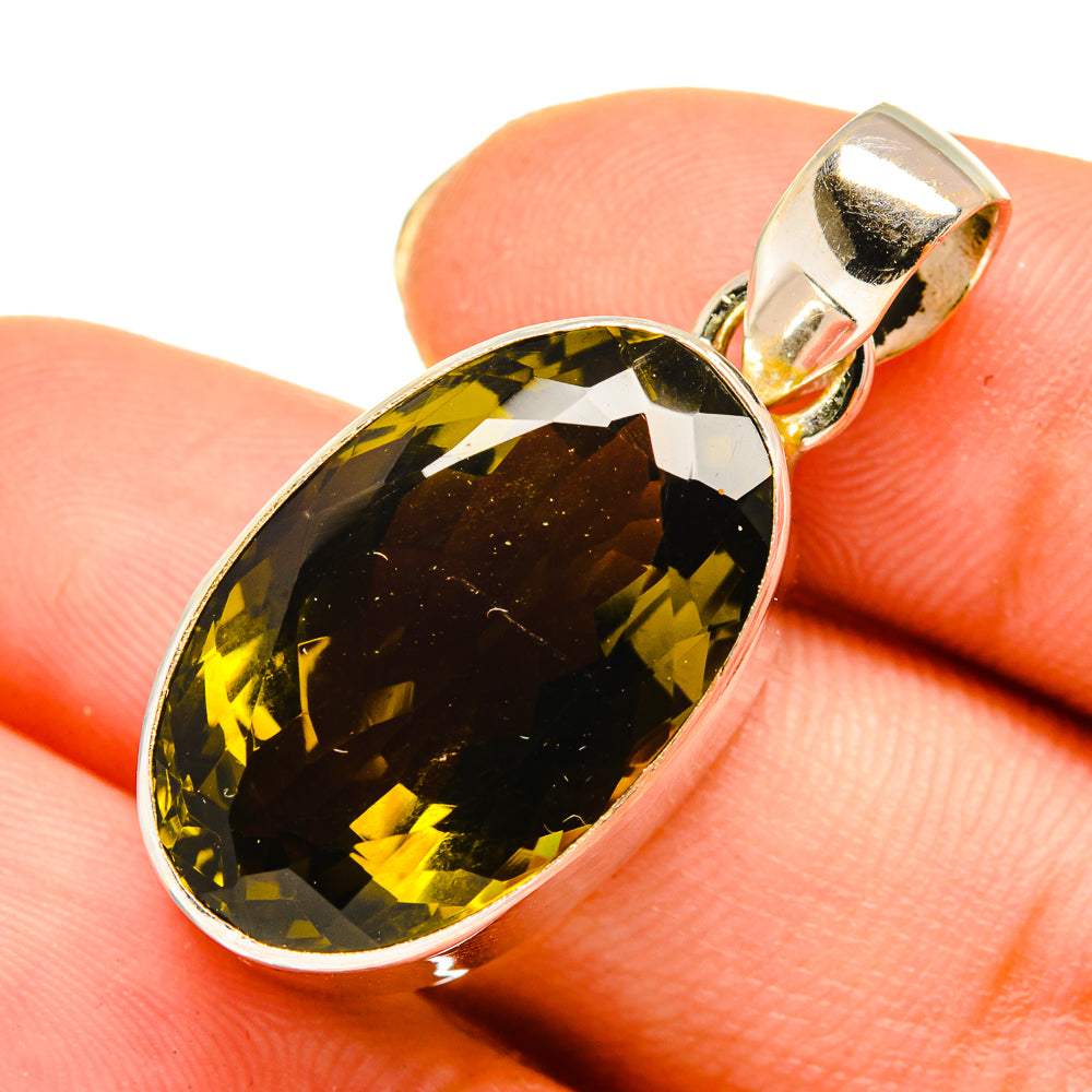 Olive Quartz Pendants handcrafted by Ana Silver Co - PD9318