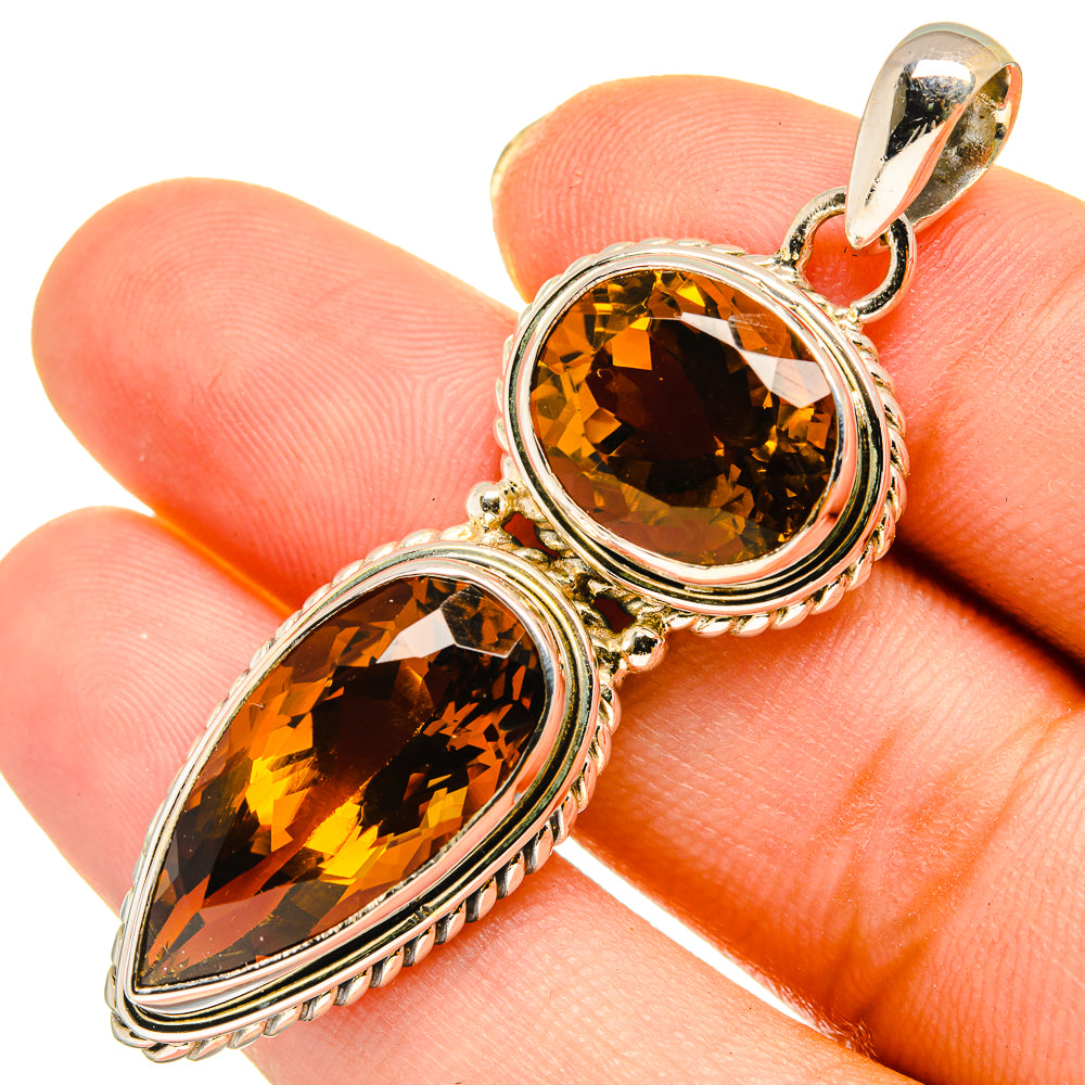 Mandarin Citrine Pendants handcrafted by Ana Silver Co - PD9329