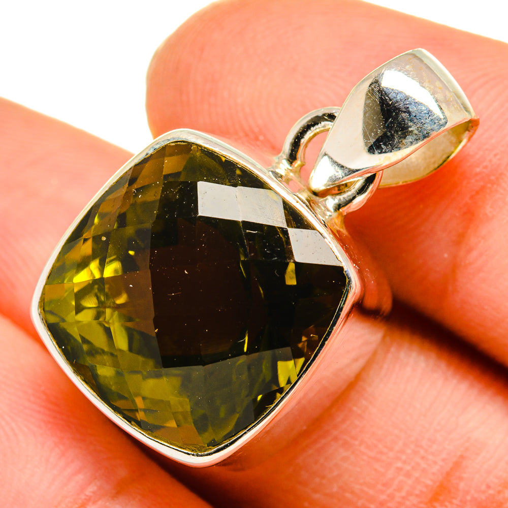Olive Quartz Pendants handcrafted by Ana Silver Co - PD9471