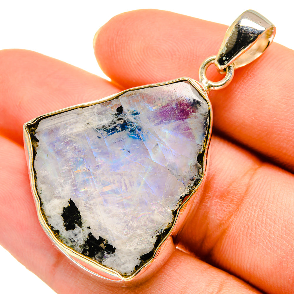 Rainbow Moonstone Pendants handcrafted by Ana Silver Co - PD9489
