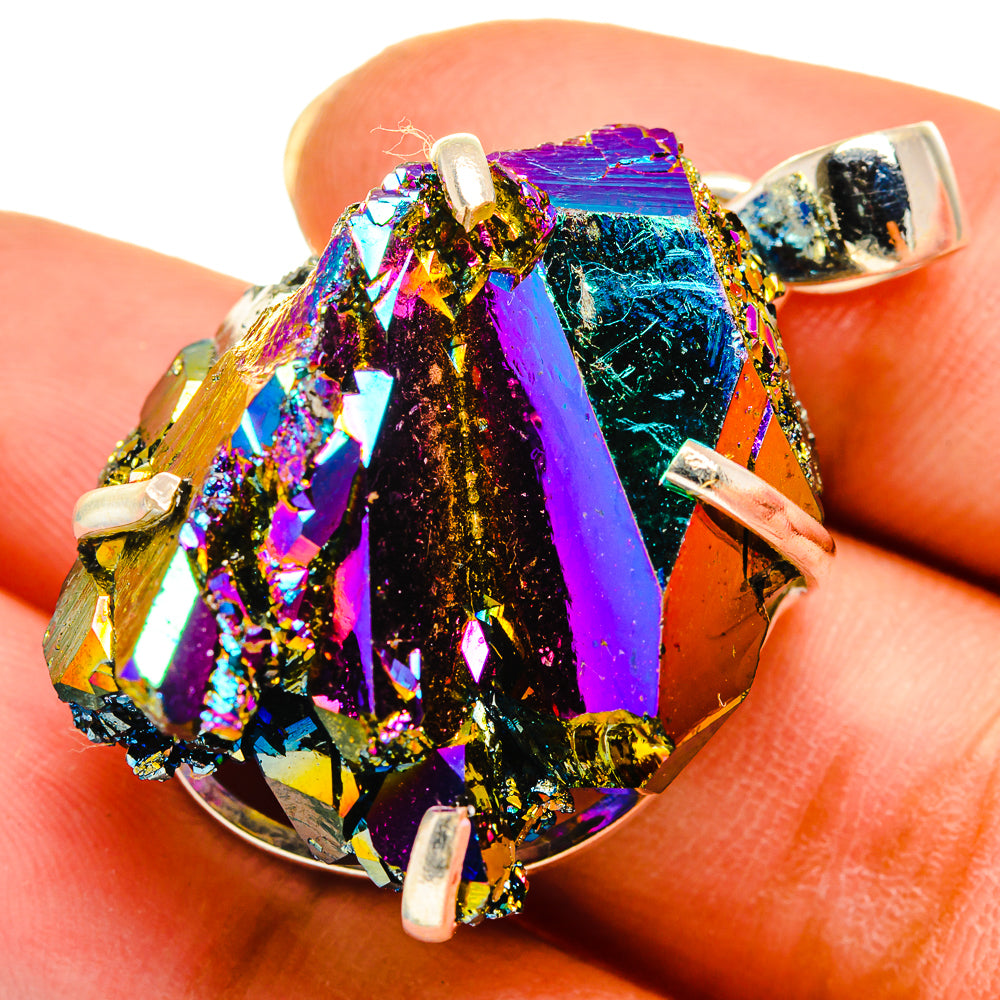 Titanium Sunshine Druzy Pendants handcrafted by Ana Silver Co - PD9497