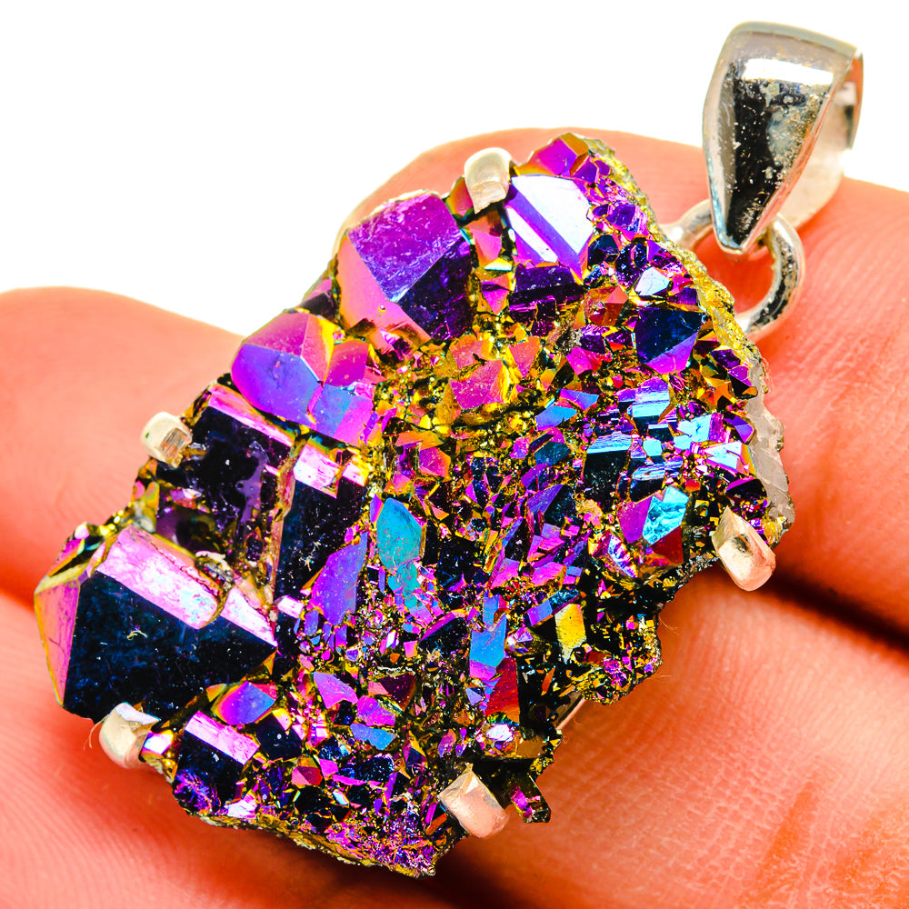 Titanium Sunshine Druzy Pendants handcrafted by Ana Silver Co - PD9498