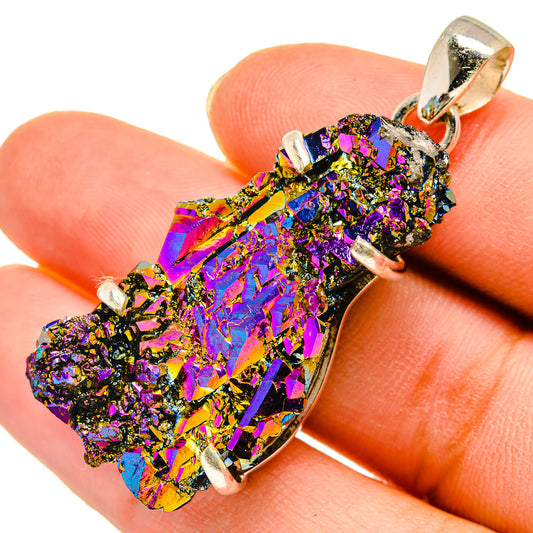 Titanium Sunshine Druzy Pendants handcrafted by Ana Silver Co - PD9499